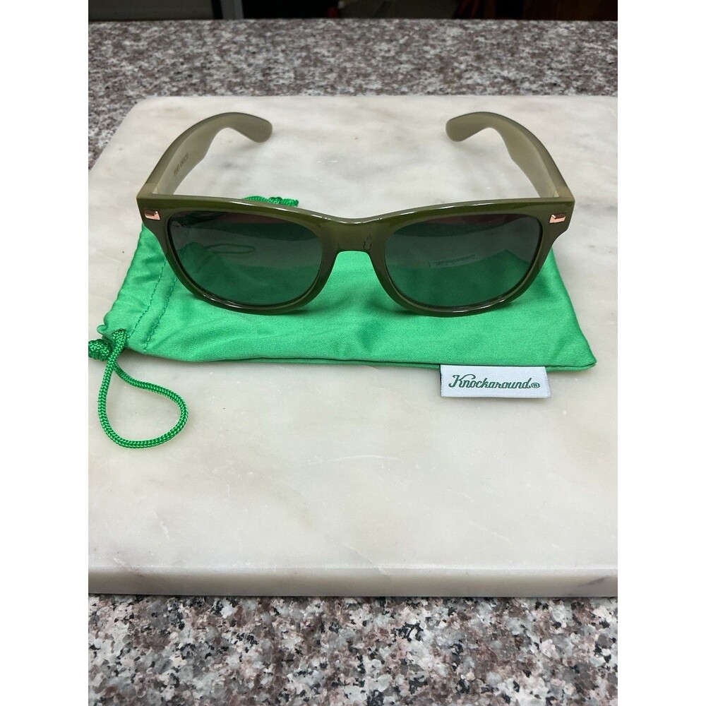 Knockaround Green Plastic Square Sunglasses Green Tinted Lenses w/ Pouch